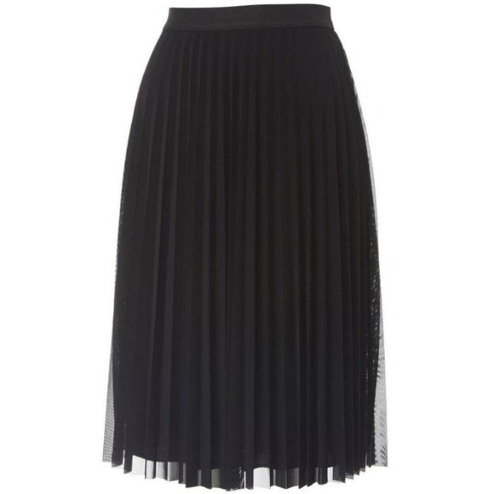 2/$10! Pleated black midi skirt, Shinestar, Sz Large